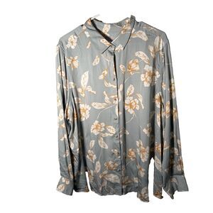 Chico's Shirt Women's 4 Button Up Floral Long Sleeve Collared 20/22 Top
